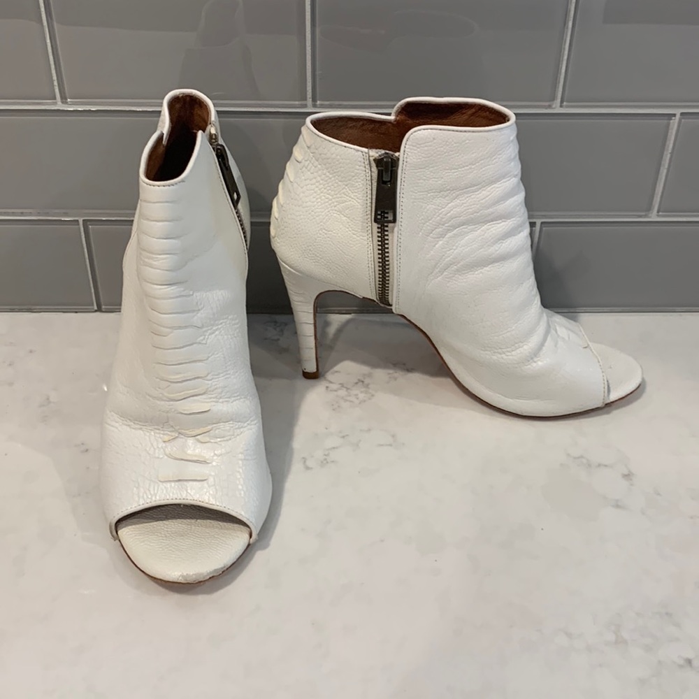 Joie White Leather Booties